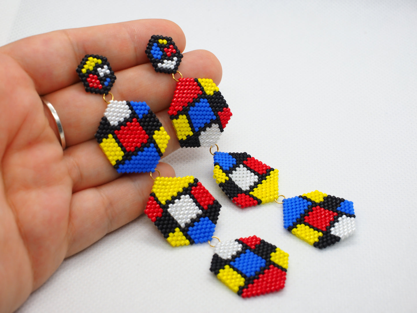 Pendientes Mondrian 03